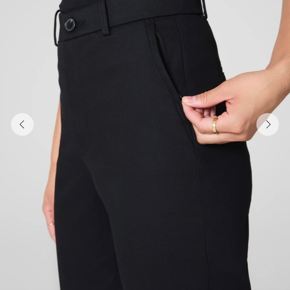 Spanx Women's Stretch Smooth Twill Slim Straight Trouser Pants Black Medium New - Picture 7 of 16